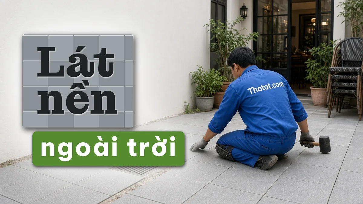 Lát nền khu ngồi ngoài trời quán café