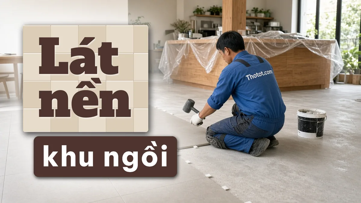 Lát nền khu ngồi trong nhà quán café