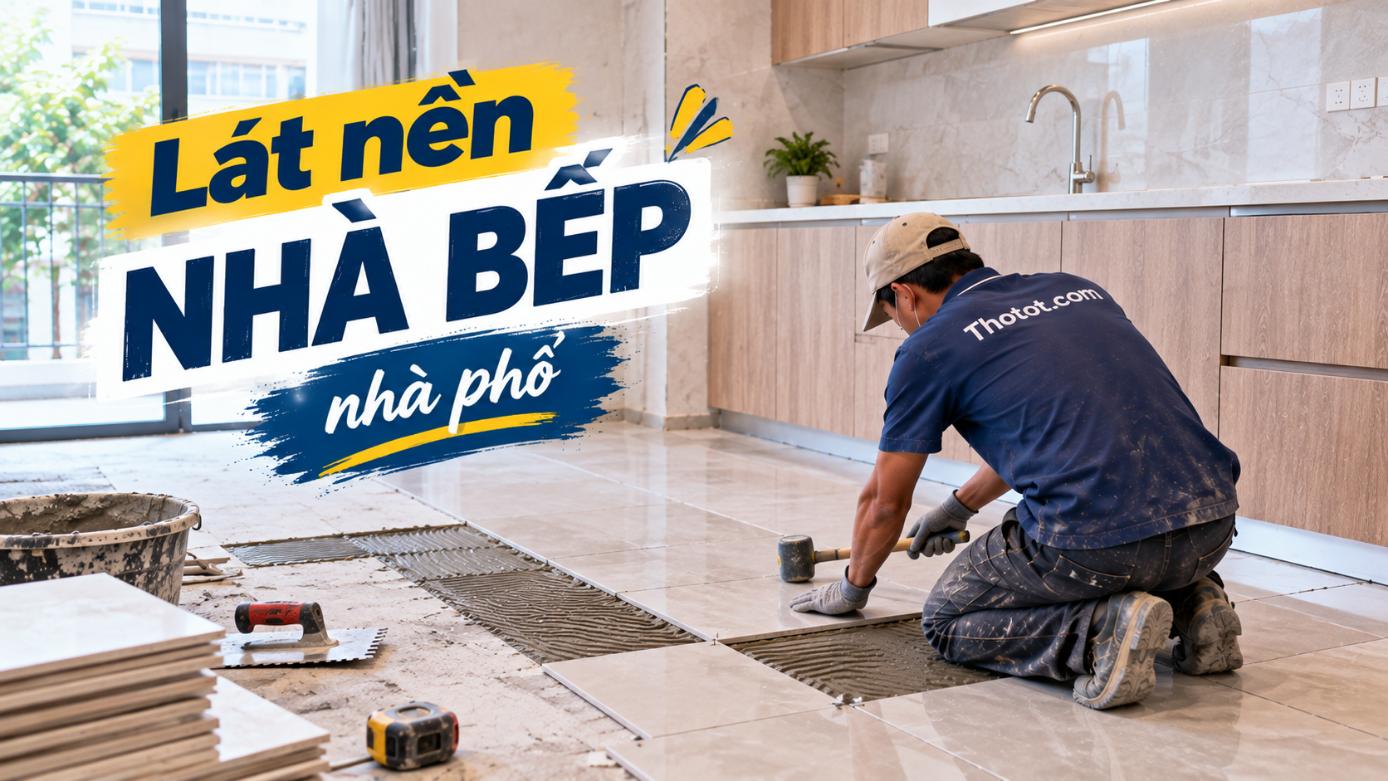 Lát nền nhà bếp nhà phố
