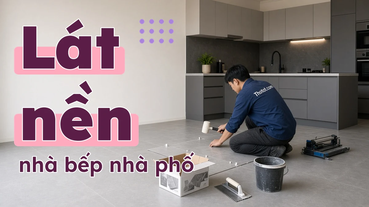 Lát nền nhà bếp nhà phố