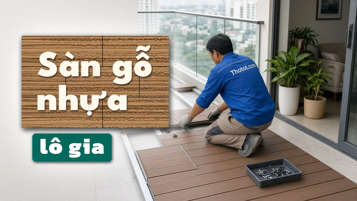 Lát sàn gỗ nhựa lô gia căn hộ chung cư
