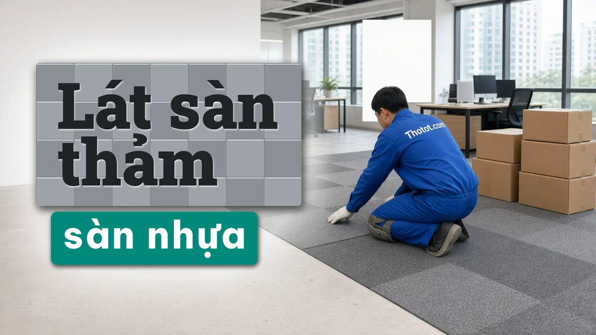 Lát sàn thảm, sàn nhựa khu làm việc văn phòng