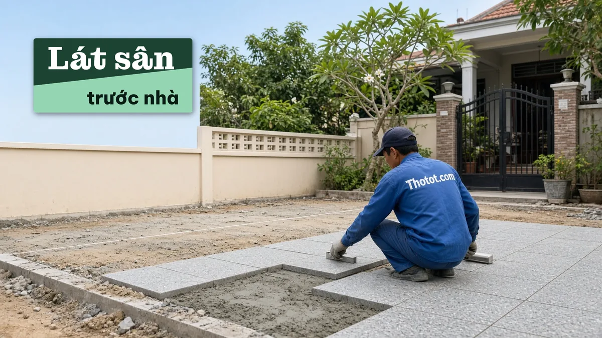Lát sân trước nhà vườn