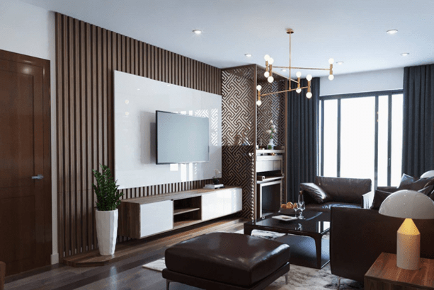 Ốp lam trang trí phòng khách
