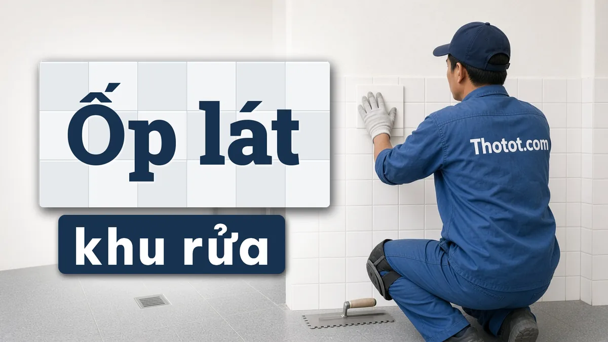 Ốp lát khu rửa, sơ chế quán café