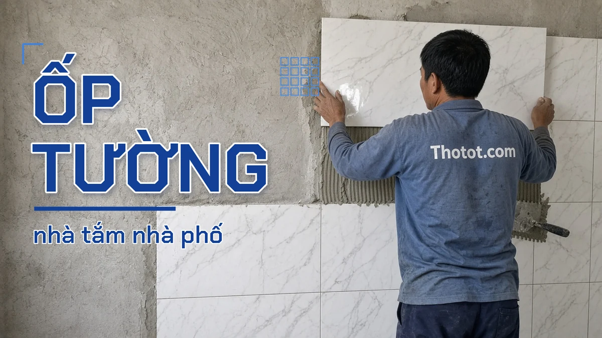 Ốp tường nhà tắm nhà phố