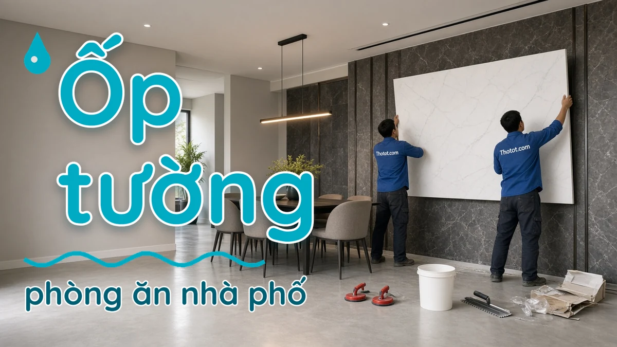 Ốp tường phòng ăn nhà phố