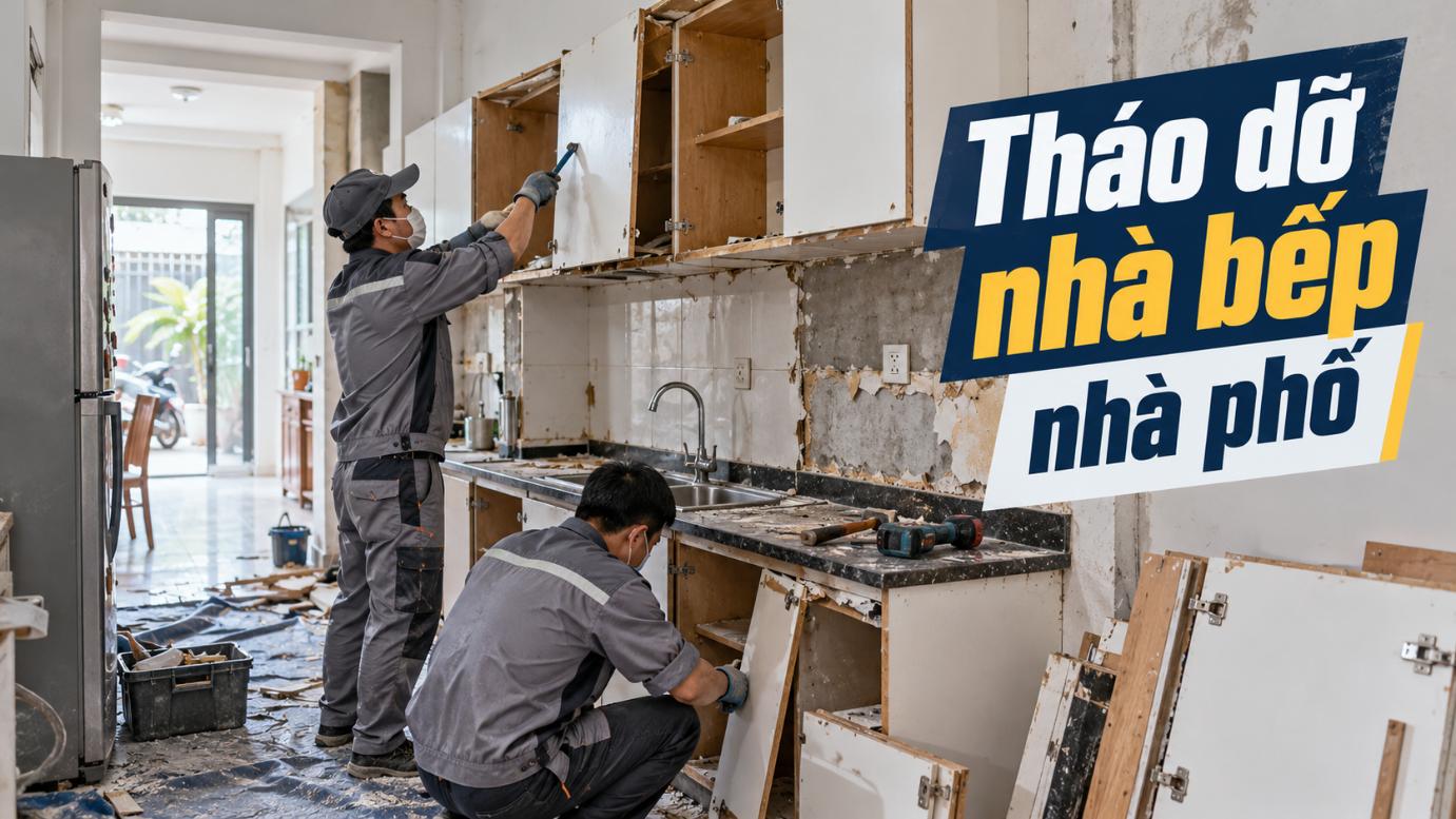 Tháo dỡ nhà bếp nhà phố