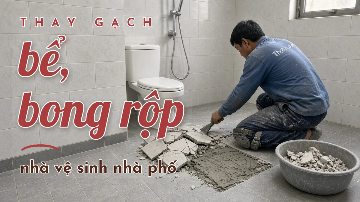 Thay gạch bể, bong rộp nhà vệ sinh nhà phố