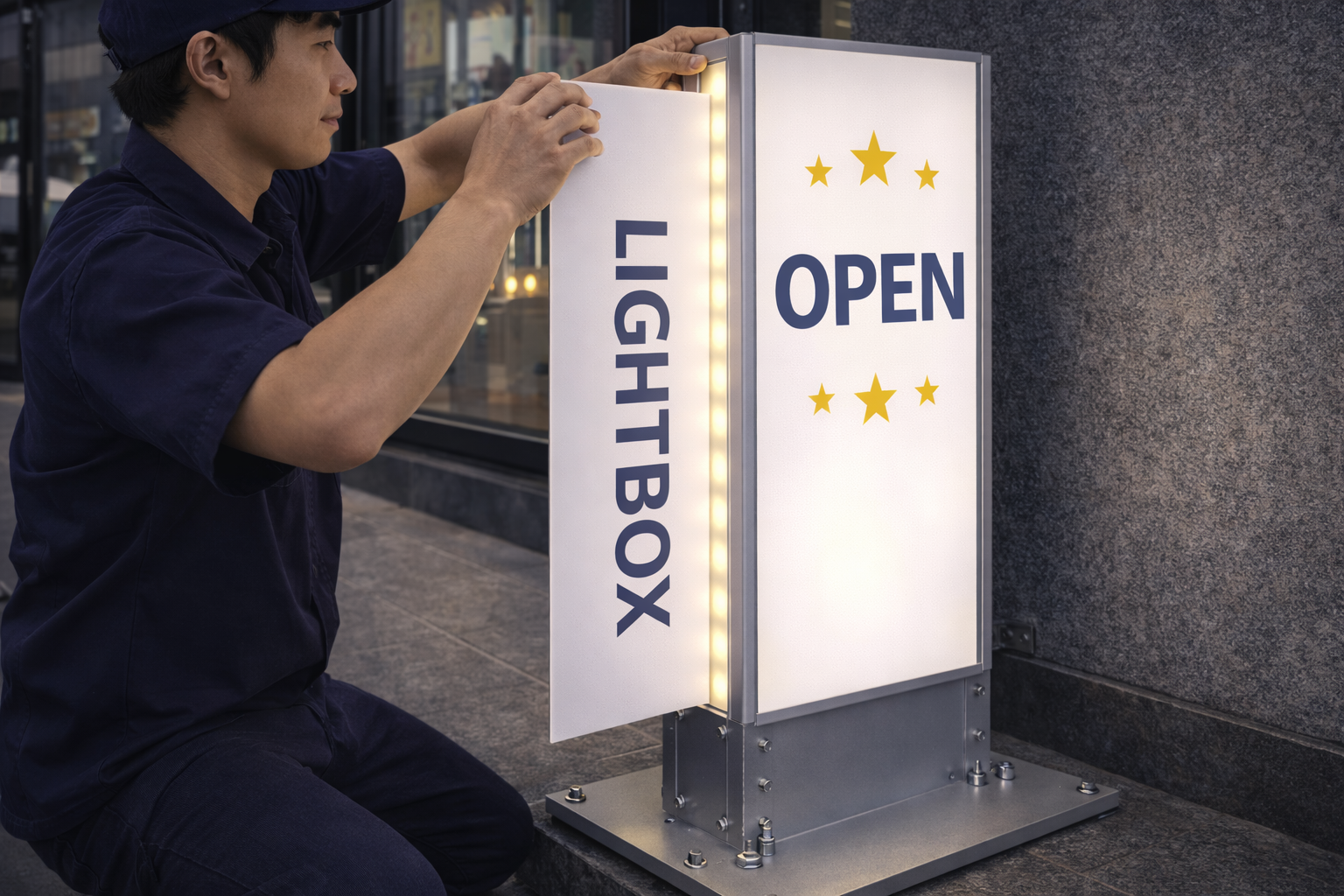 Thay mặt – sửa hộp đèn đứng | Khôi phục hiển thị, an toàn