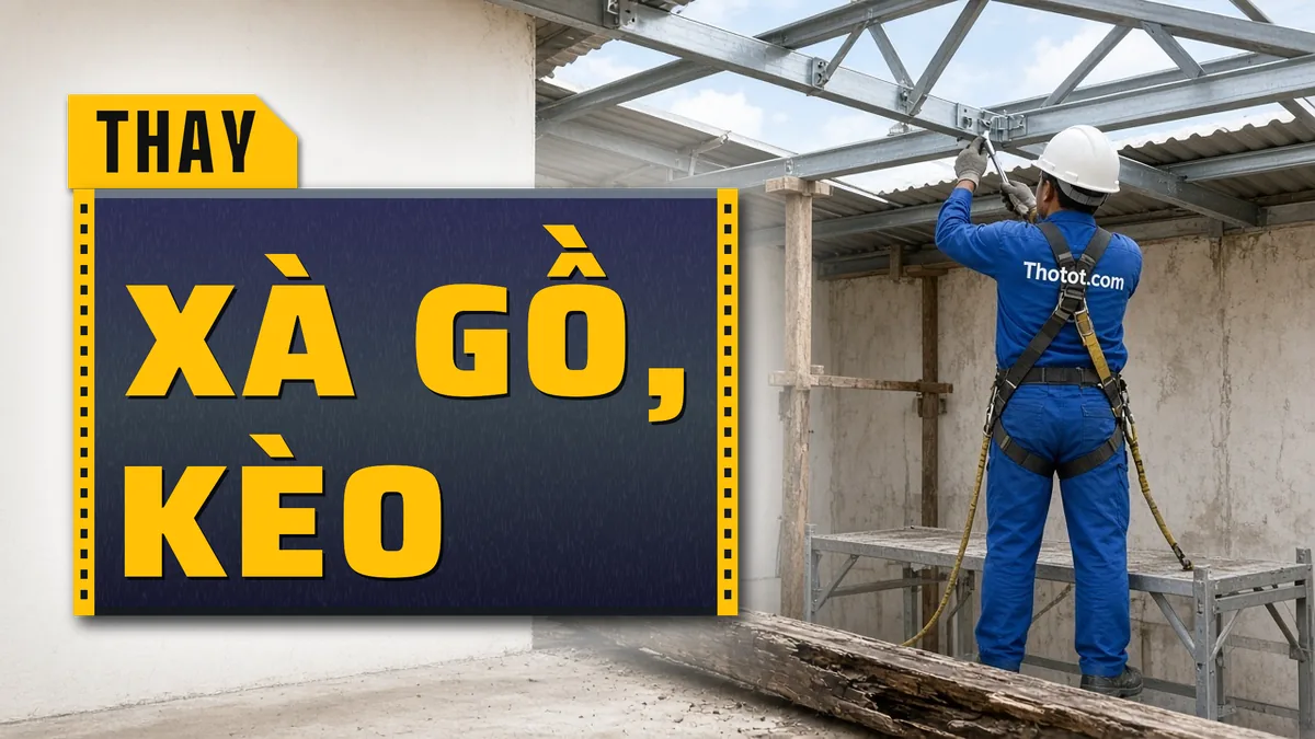 Thay xà gồ, kèo mái nhà cấp 4