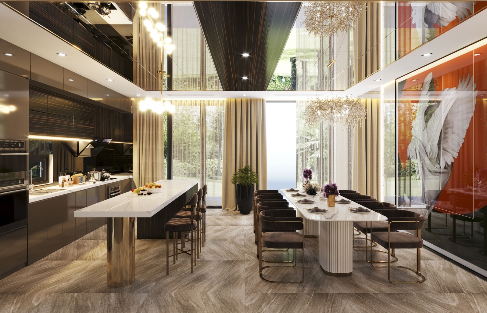 Thi công điện nhà bếp biệt thự