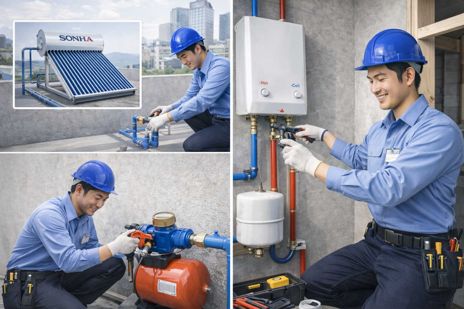 Thi Công Hệ Thống Nước Nóng | An Toàn – Ổn Định – Tiện Nghi