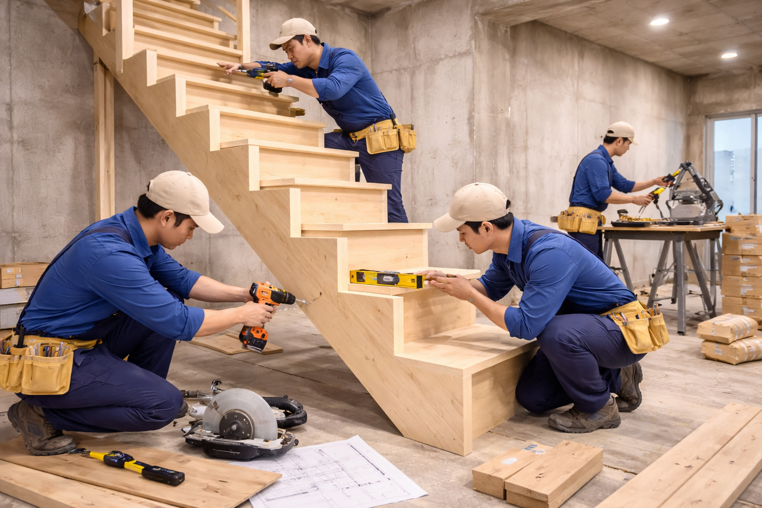 Thi công kết cấu cầu thang