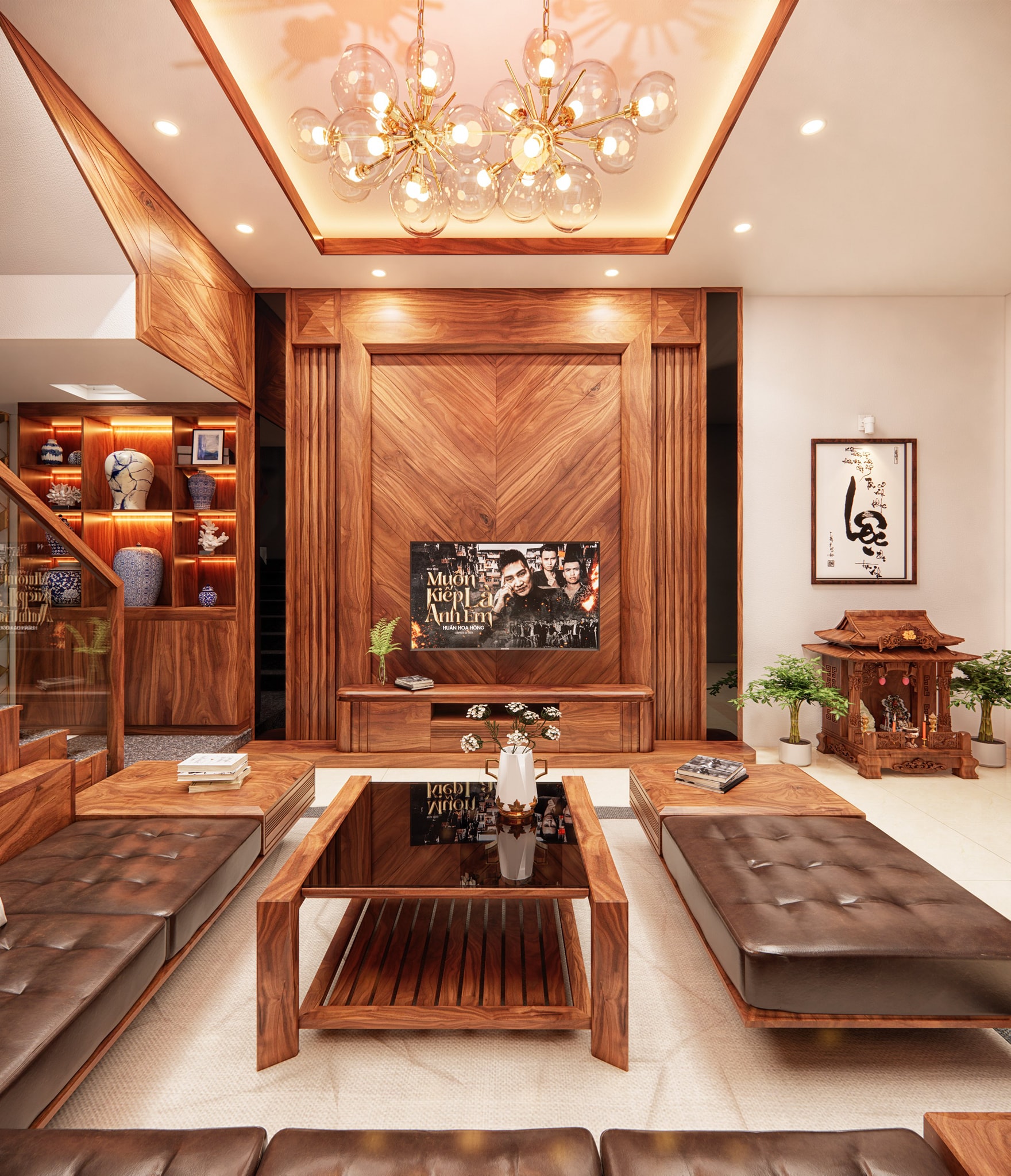 Thi công nội thất gỗ nhà vườn