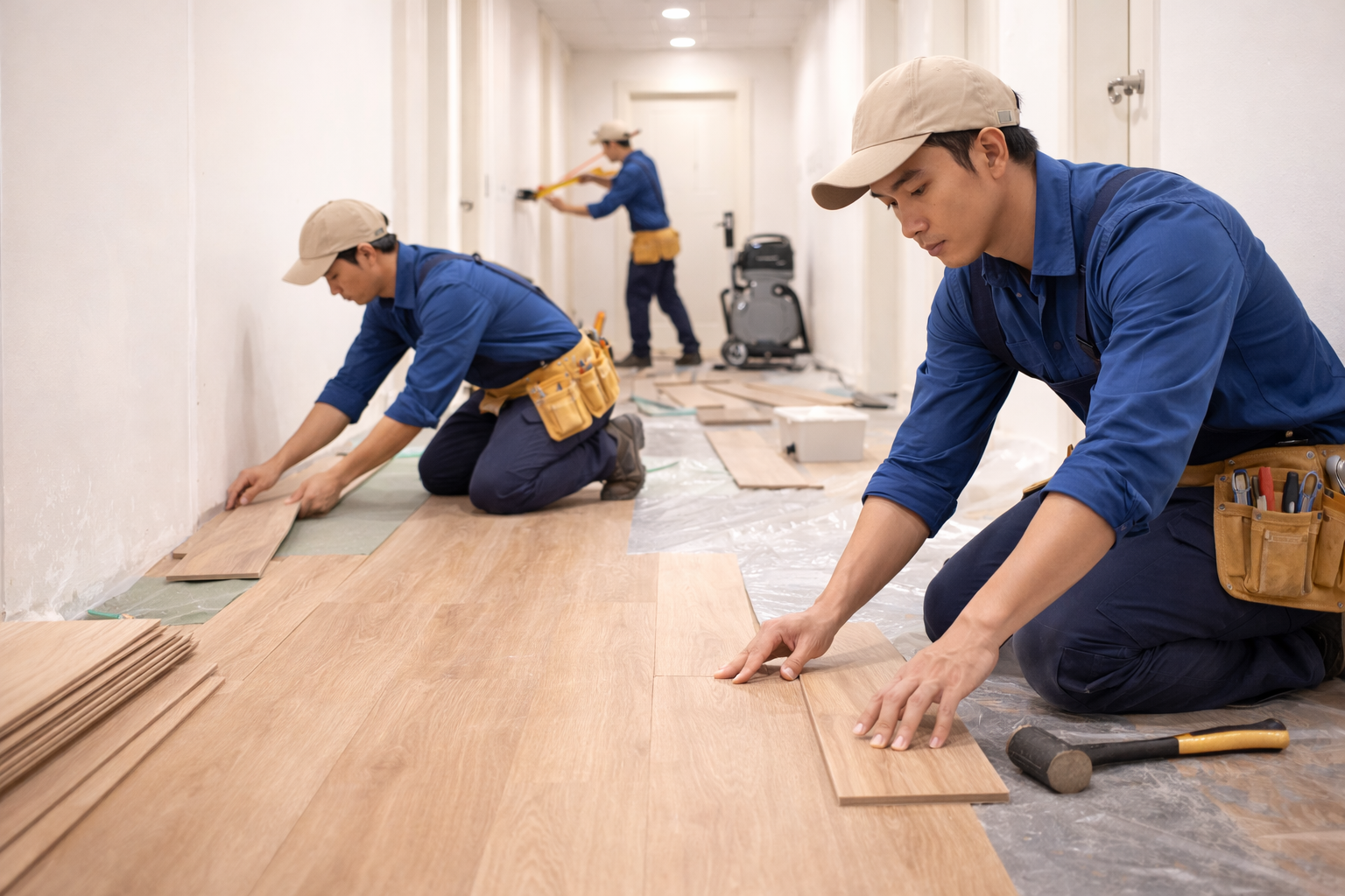 Thi công sàn hành lang – lối đi