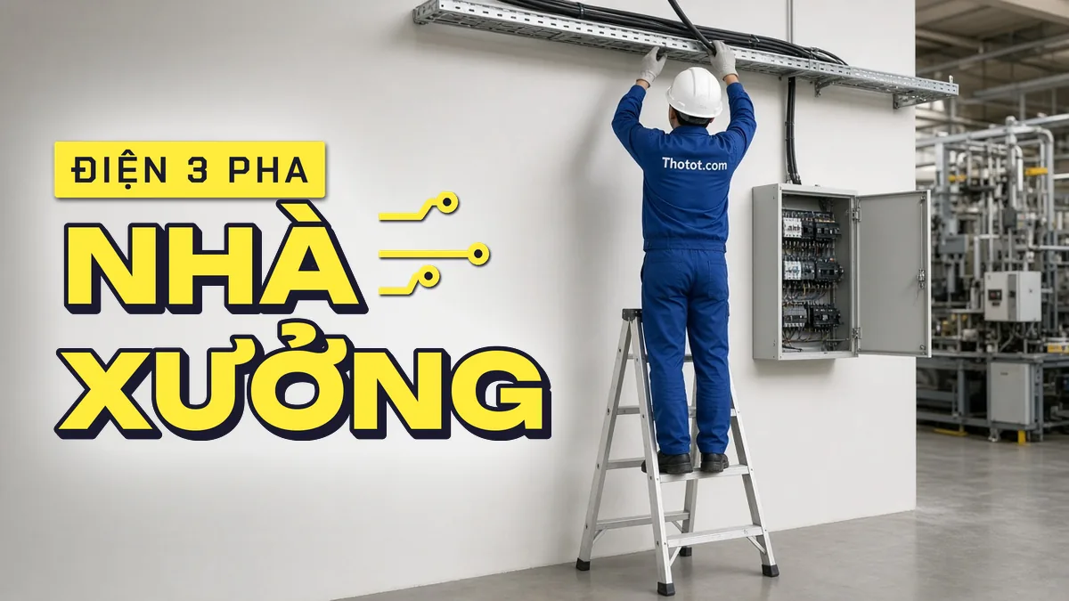 Thi công, sửa đường điện 3 pha nhà xưởng