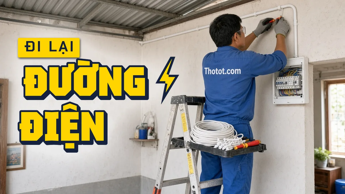Thi công, sửa đường điện nhà cấp 4