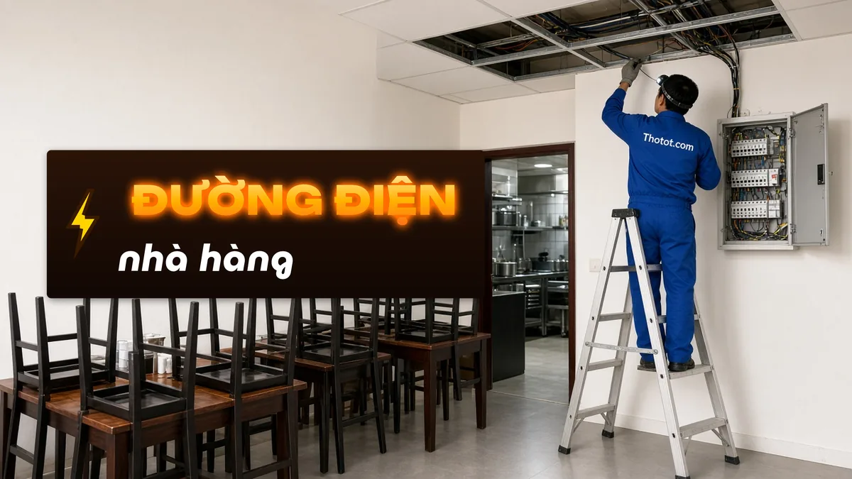 Thi công, sửa đường điện nhà hàng
