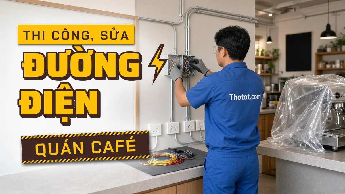 Thi công, sửa đường điện quán café