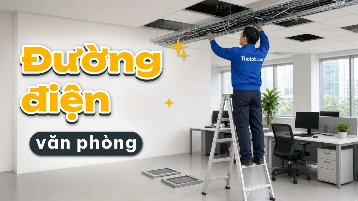 Thi công, sửa đường điện văn phòng