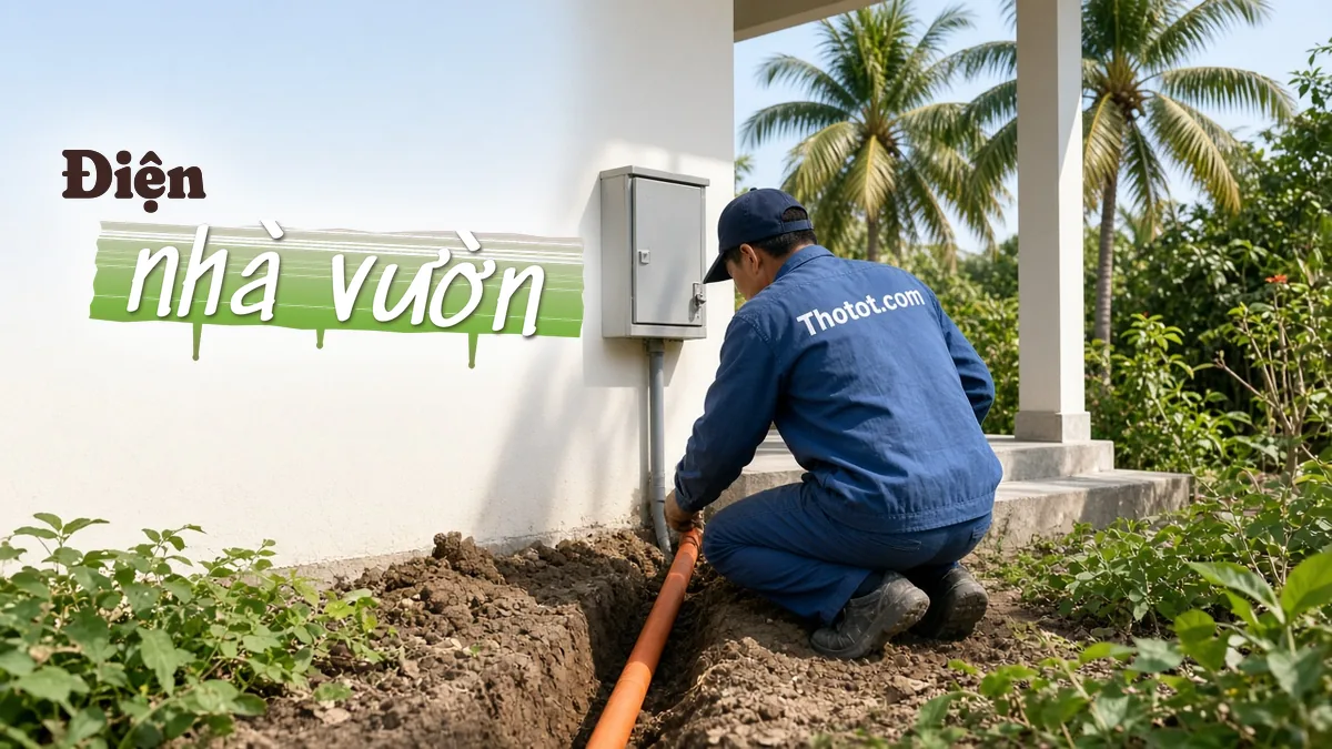 Thi công, sửa hệ thống điện nhà vườn