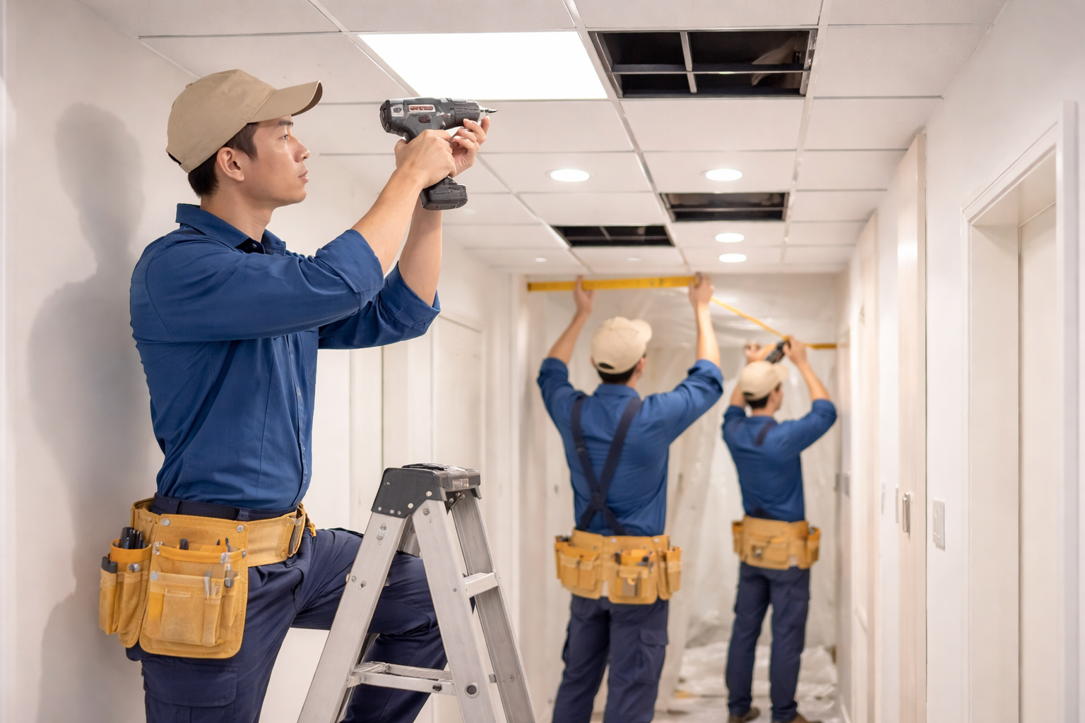 Thi công trần hành lang – lối đi