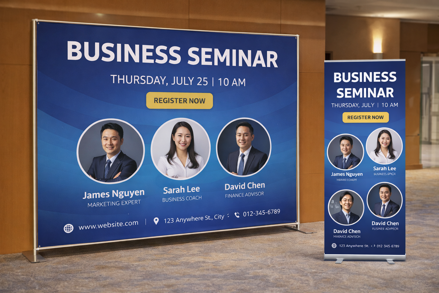 Thiết kế backdrop – standee | Bố cục rõ, chuẩn in ấn