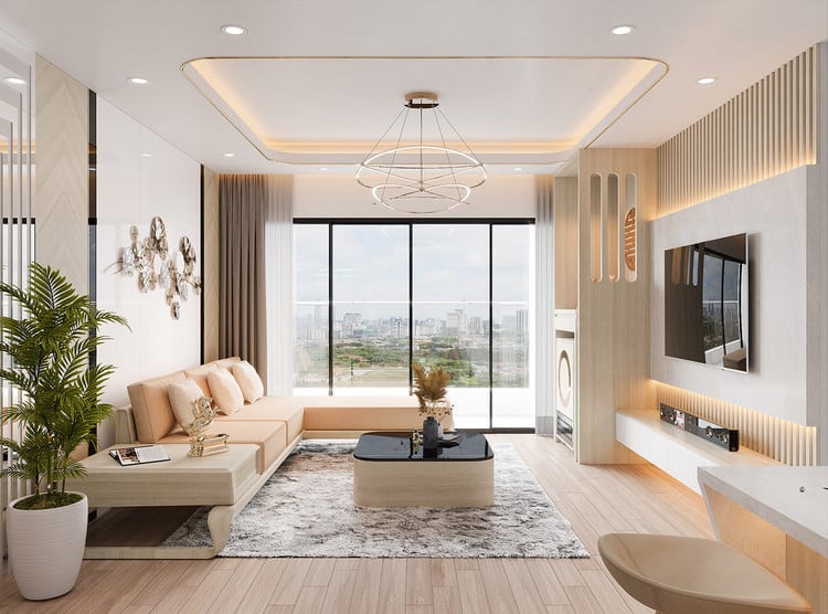 Thiết kế nội thất phòng khách căn hộ