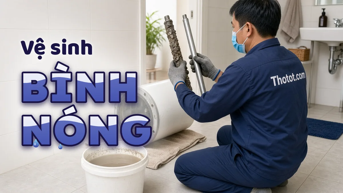 Vệ sinh bình nước nóng, thay thanh magie