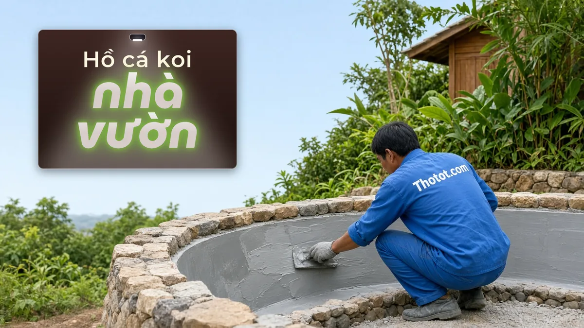 Xây, cải tạo hồ cá koi nhà vườn