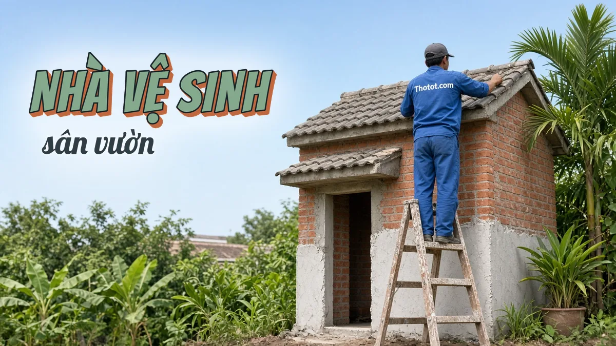 Xây nhà vệ sinh phụ nhà vườn
