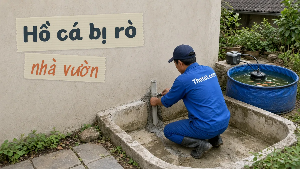 Xử lý hồ cá, tiểu cảnh nhà vườn bị rò nước