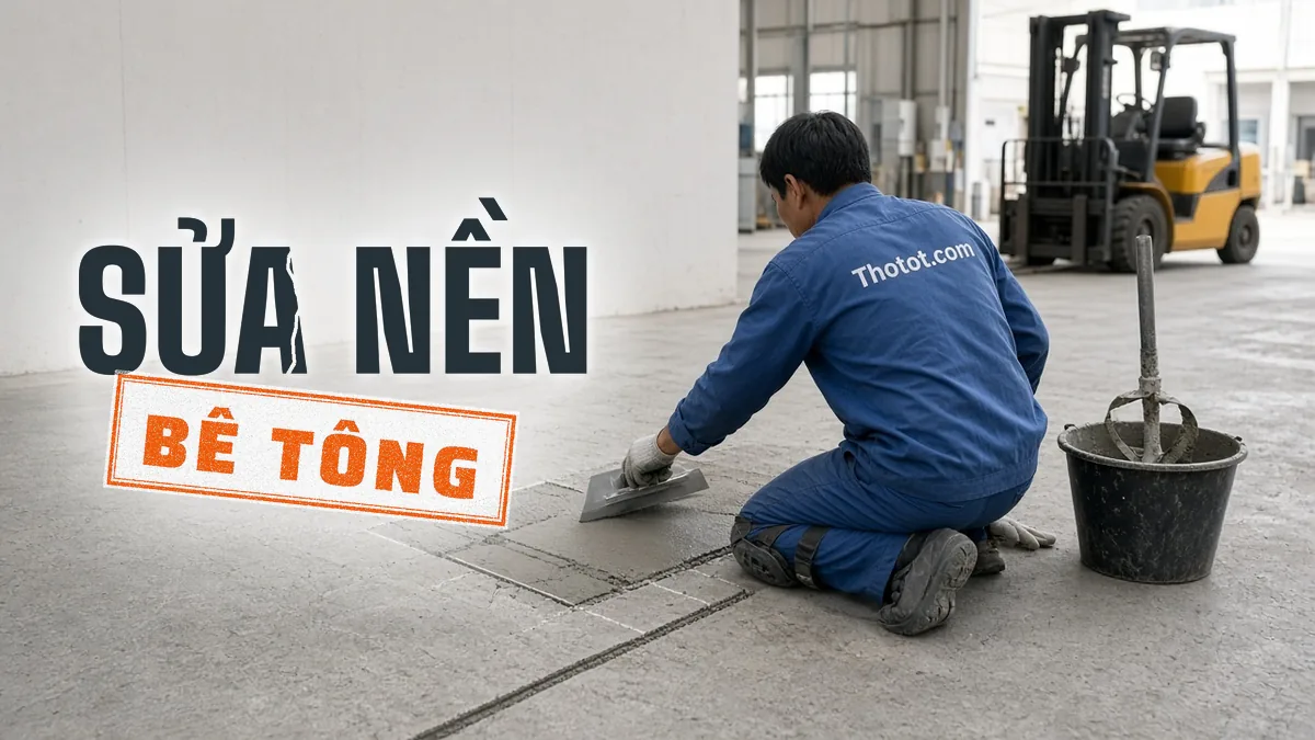 Xử lý nền bê tông nhà xưởng bị nứt, bong tróc