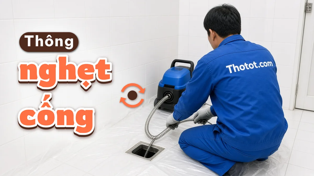 Xử lý nghẹt cống nhà vệ sinh cửa hàng