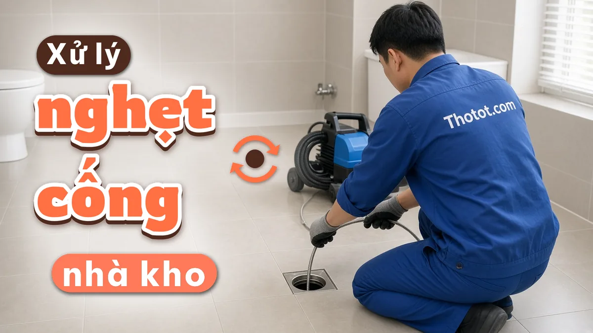 Xử lý nghẹt cống nhà vệ sinh nhà kho