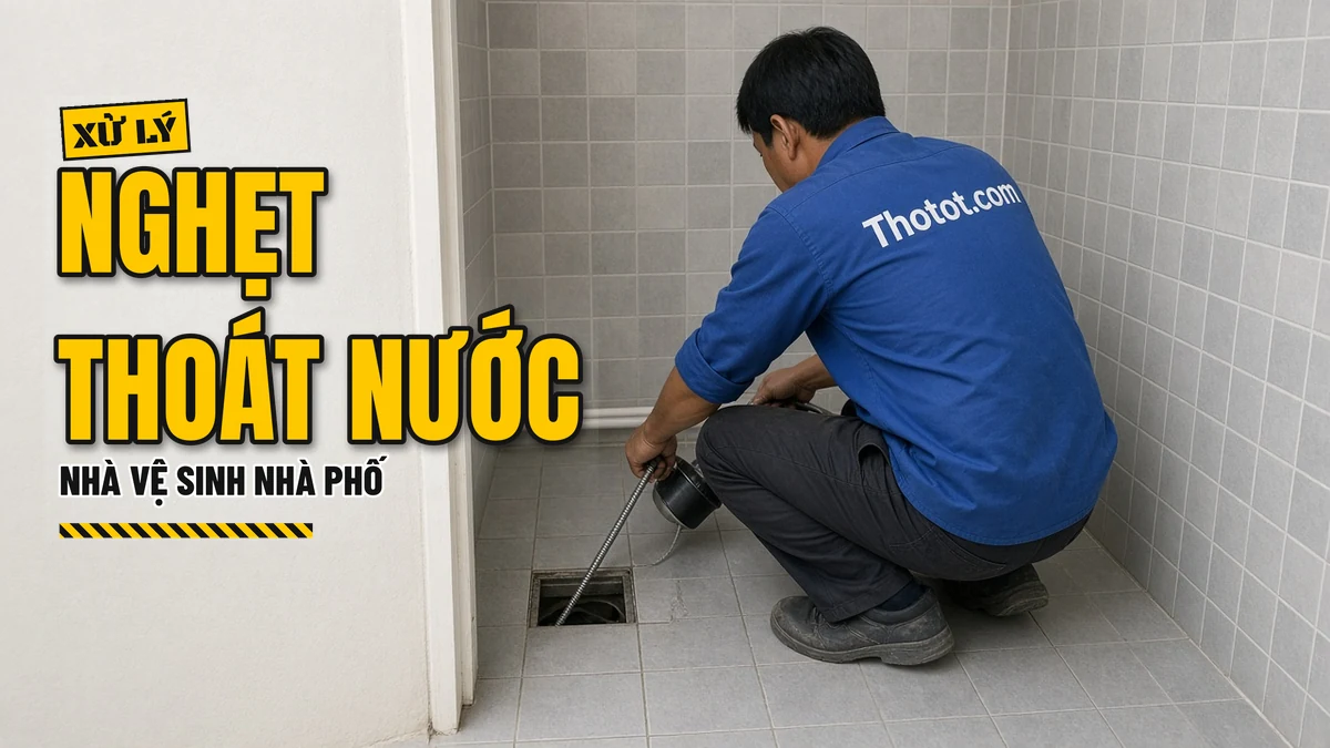 Xử lý nghẹt thoát nước nhà vệ sinh nhà phố