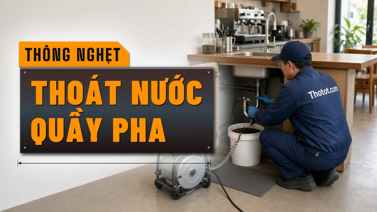 Xử lý nghẹt thoát nước quầy pha chế quán café