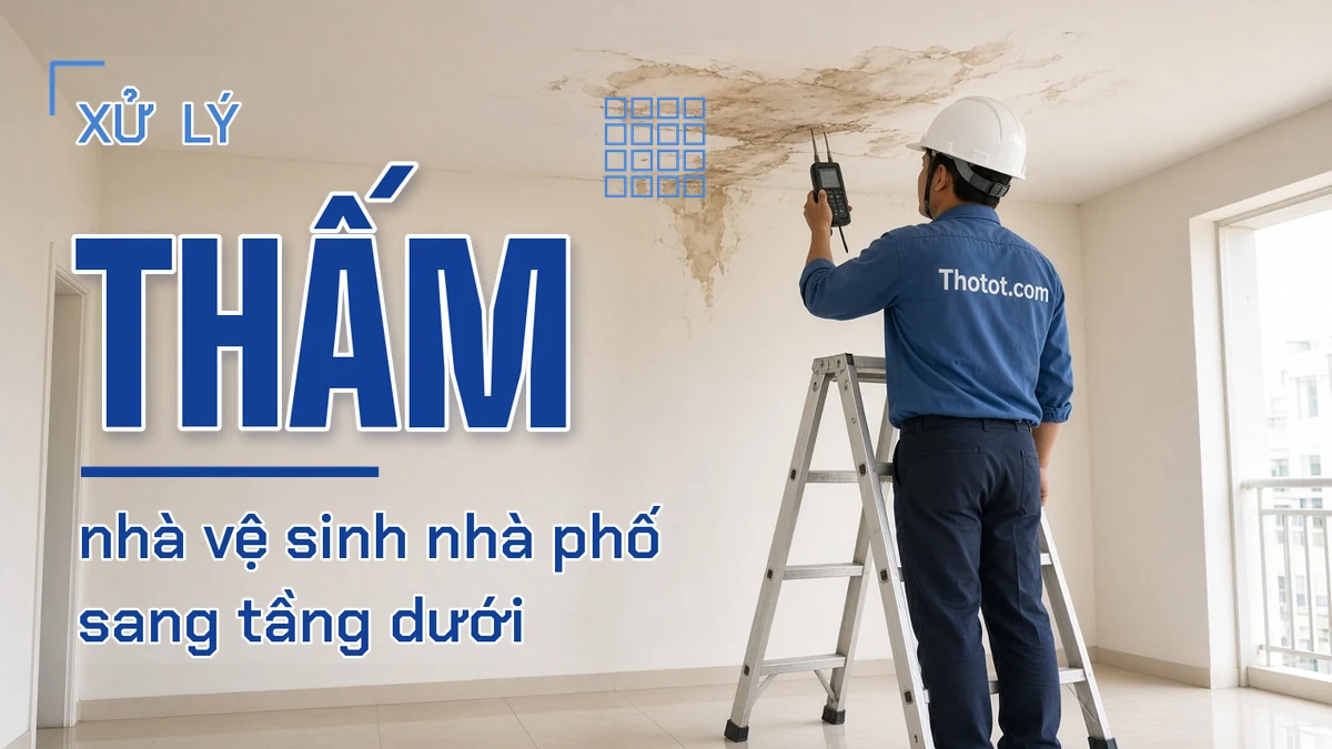 Xử lý nhà vệ sinh nhà phố thấm sang tầng dưới
