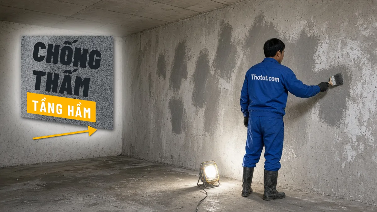 Xử lý phòng kho tầng hầm biệt thự bị thấm