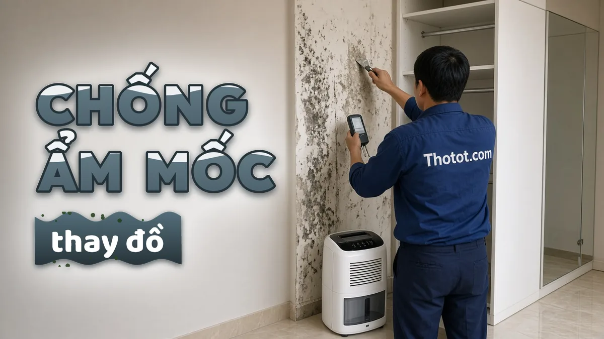 Xử lý phòng thay đồ biệt thự bị ẩm mốc