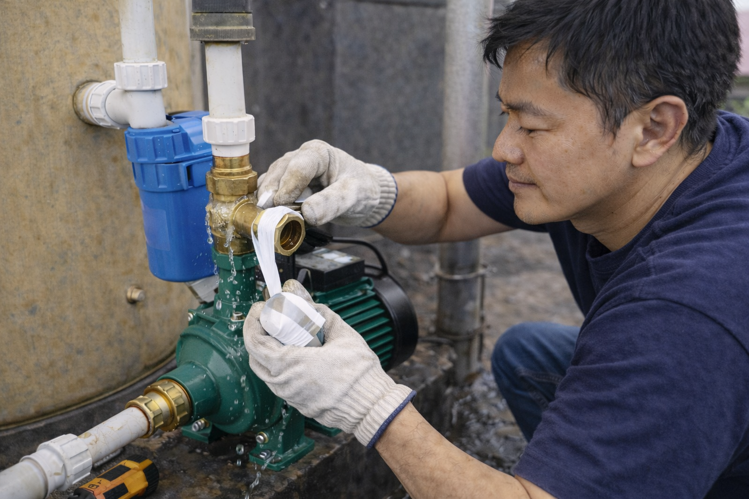 Xử lý rò rỉ đường ống liên quan máy bơm