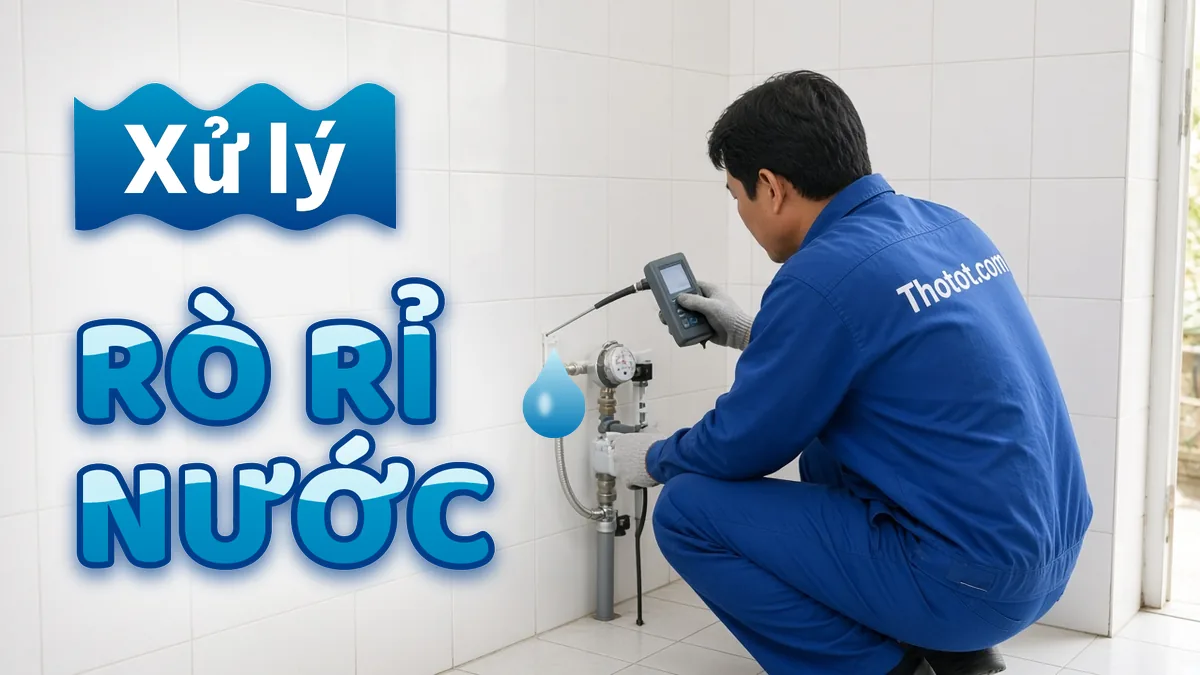 Xử lý rò rỉ nước nhà vệ sinh cửa hàng