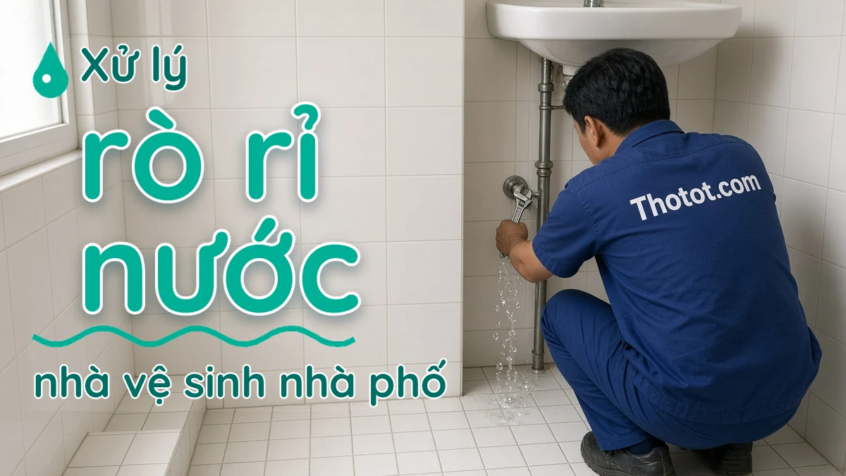 Xử lý rò rỉ nước nhà vệ sinh nhà phố