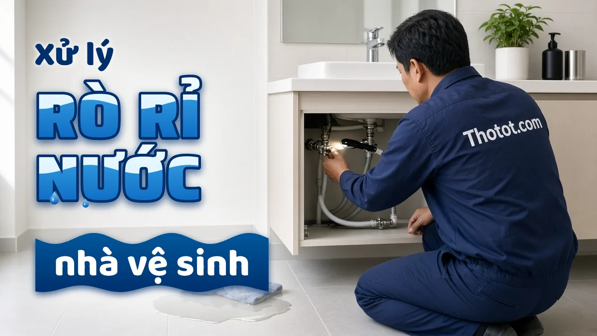 Xử lý rò rỉ nước nhà vệ sinh văn phòng