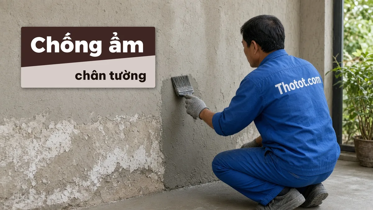 Xử lý tường nhà vườn bị ẩm chân tường