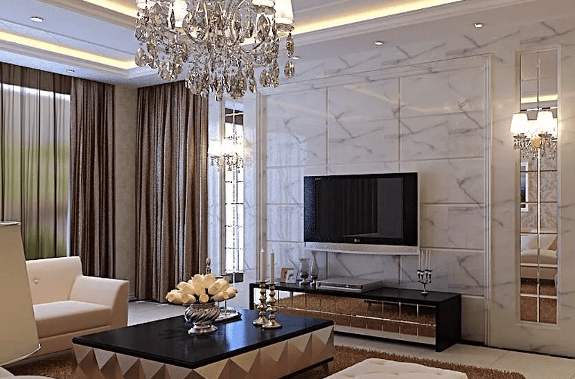 Xử lý tường phòng khách
